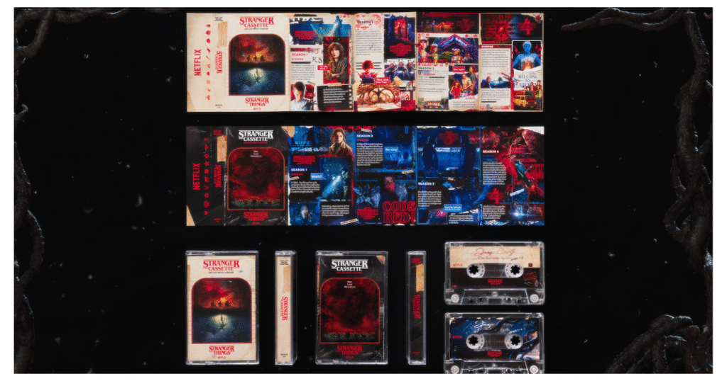 Illustration rétro de la cassette la série de Netflix "Stranger Things" au style années 80.