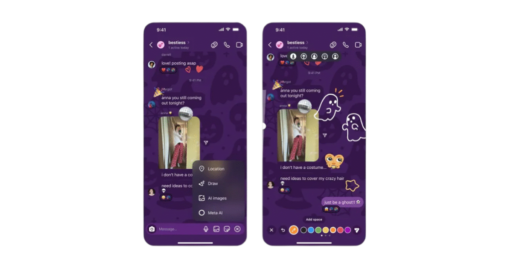 Nouveauté Instagram dessin et stickers dans les messages