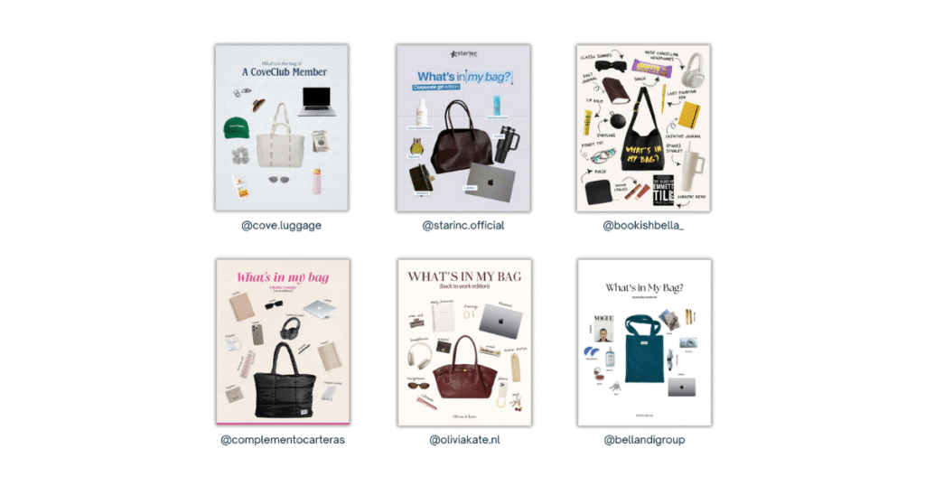 Tendance marketing : partager le contenu de son sac pour engager son audience